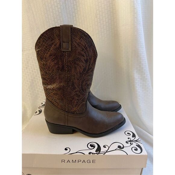 Rampage cowboy boots Walden Brown Snake size 9 new in box - Picture 1 of 5